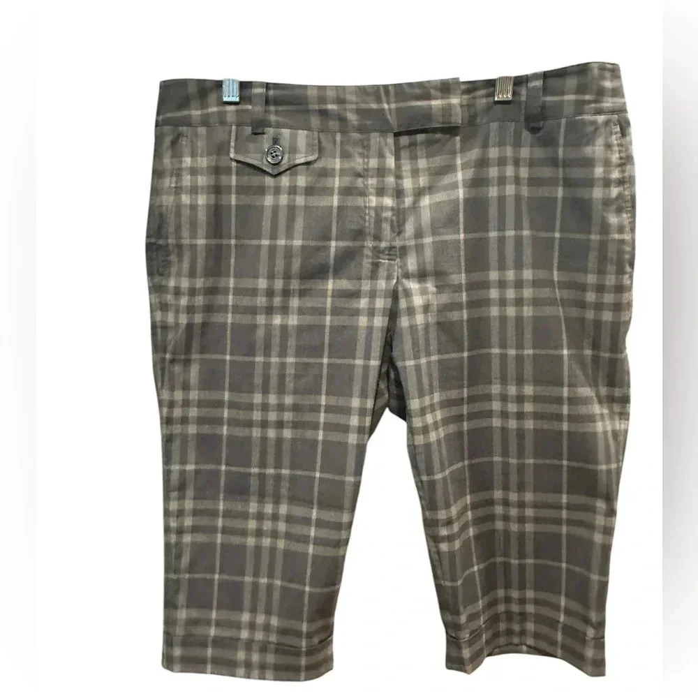 Burberry Brit Gray Plaid Bermuda shorts size 12